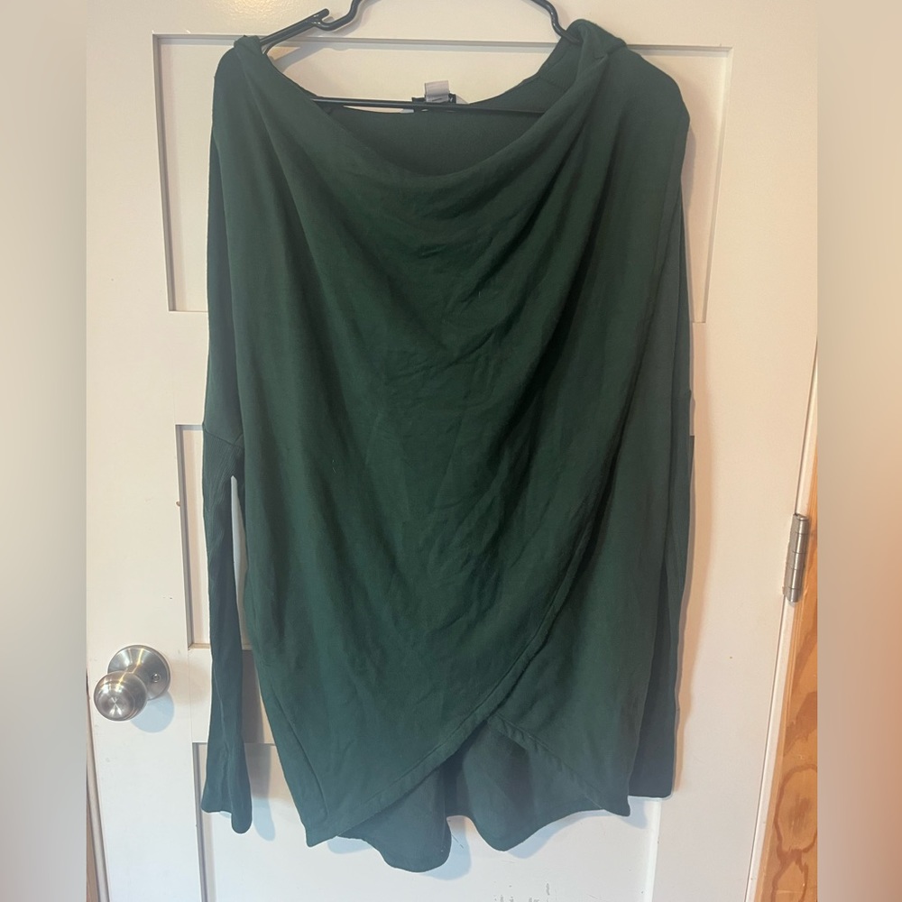 Women's Athleta Purana Wrap Hooded Sweatshirt Dark Green